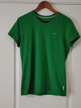 Nike Women's Bright Green Crew Dri FitTee with Swoosh Logo